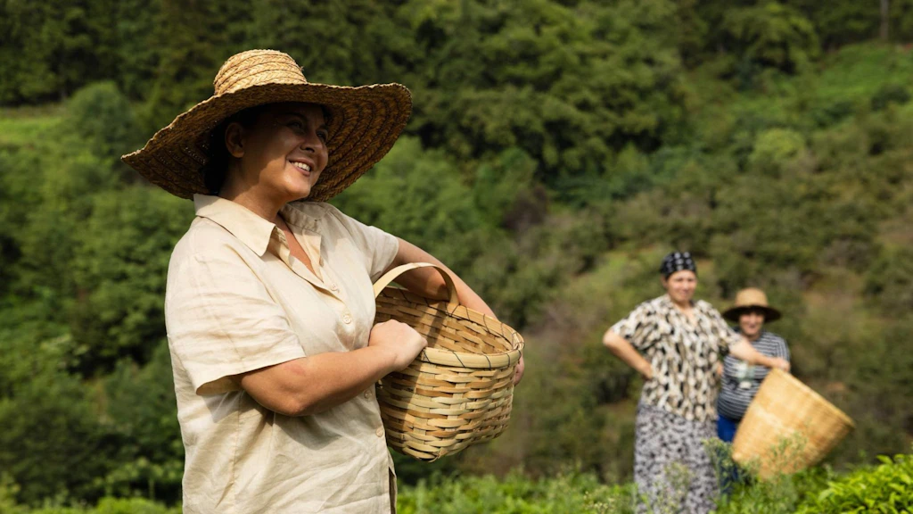 Lana Zhghenti working at the plantation
